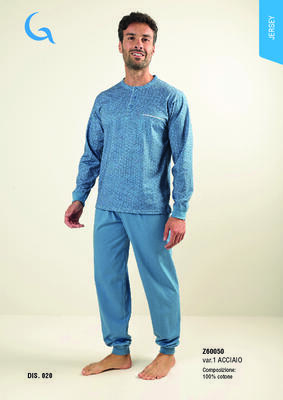 PIGIAMA UOMO M/L Z60050 Tellini S.r.l. Ingrosso Abbigliamento